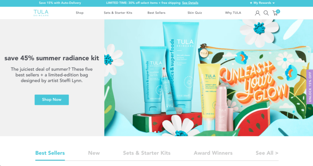 Concept indipendente di un e-commerce skincare